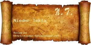 Nieder Tekla névjegykártya